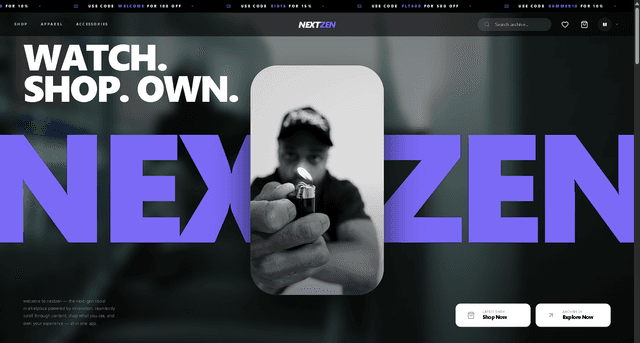NEXTZEN full stack e-commerce platform dashboard